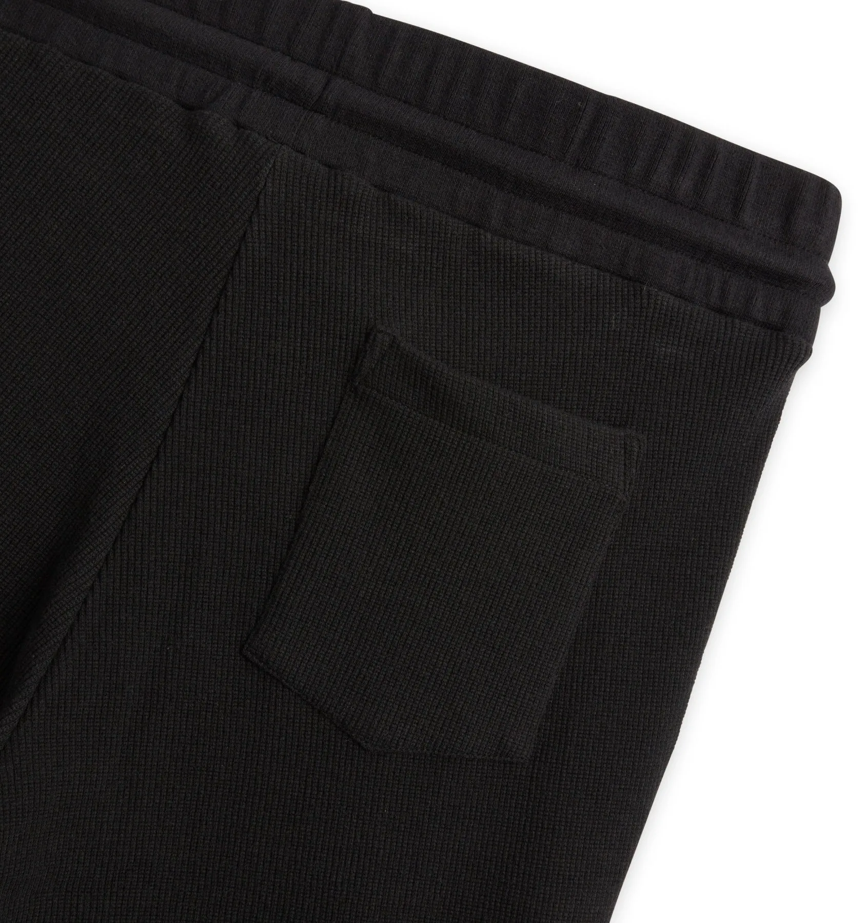 Organic Cotton Waffle Jogger - Black