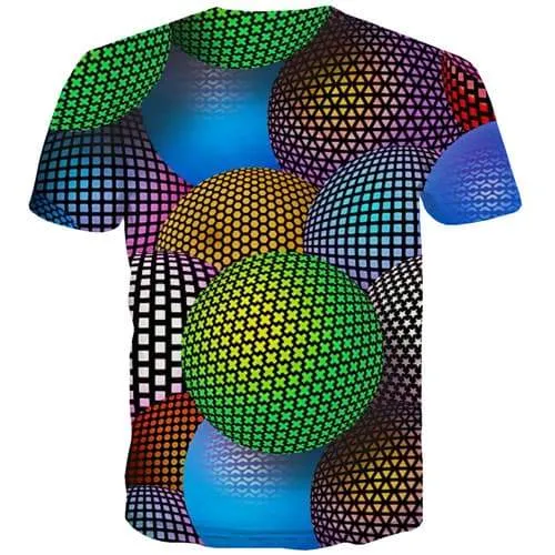 Psychedelic T-shirt Men Geometric Tshirts Novelty Punk T-shirts 3d Gothic Tshirts Cool Short Sleeve Fashion Mens S-5XL O-neck