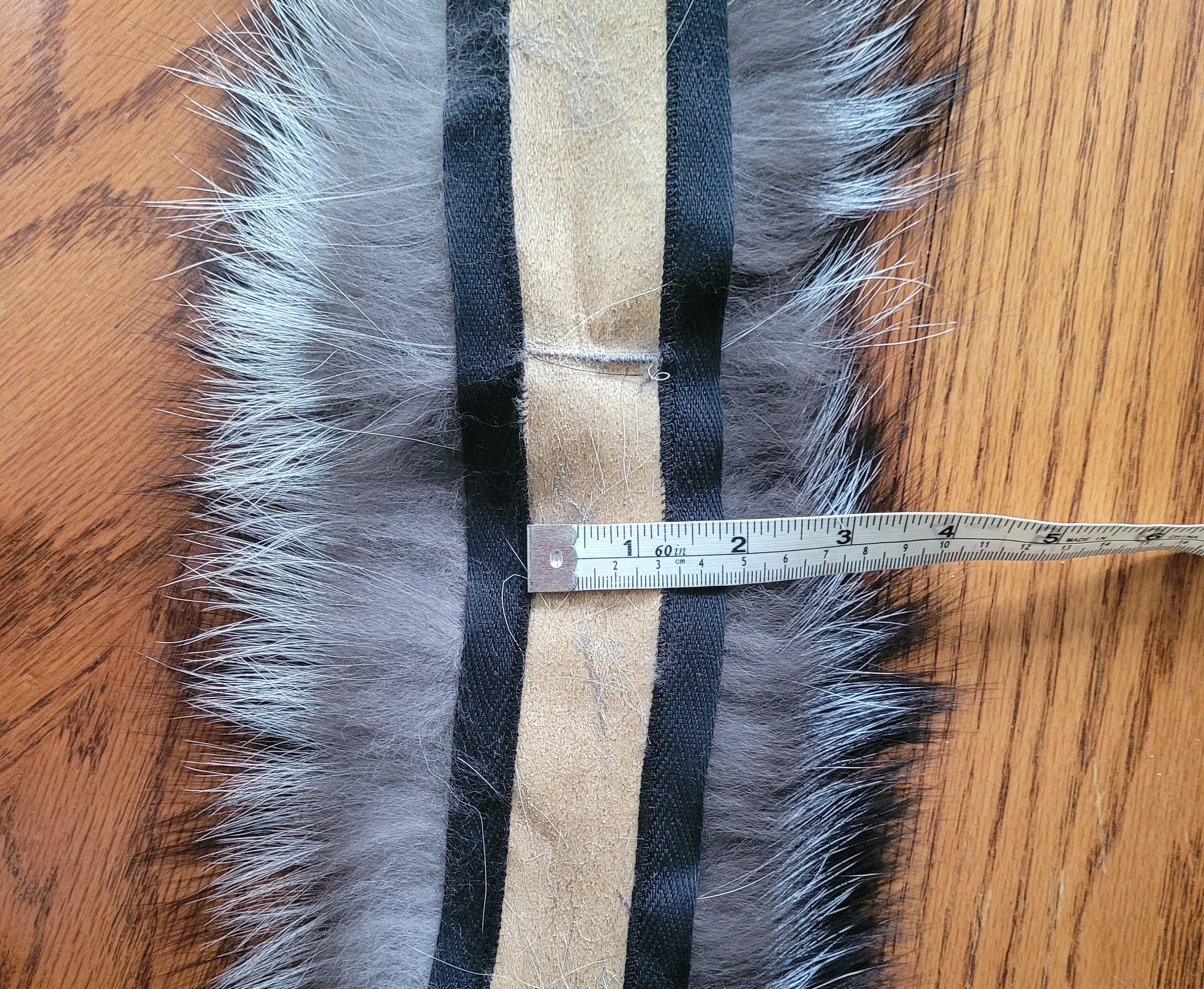 READY to SHIP  60cm Real Silver Fox Fur Trim Hood, Fur collar trim, Fox Fur Collar, Fur Scarf, Fur Ruff, Fox Fur Hood, Fox Fur, Fur stripe