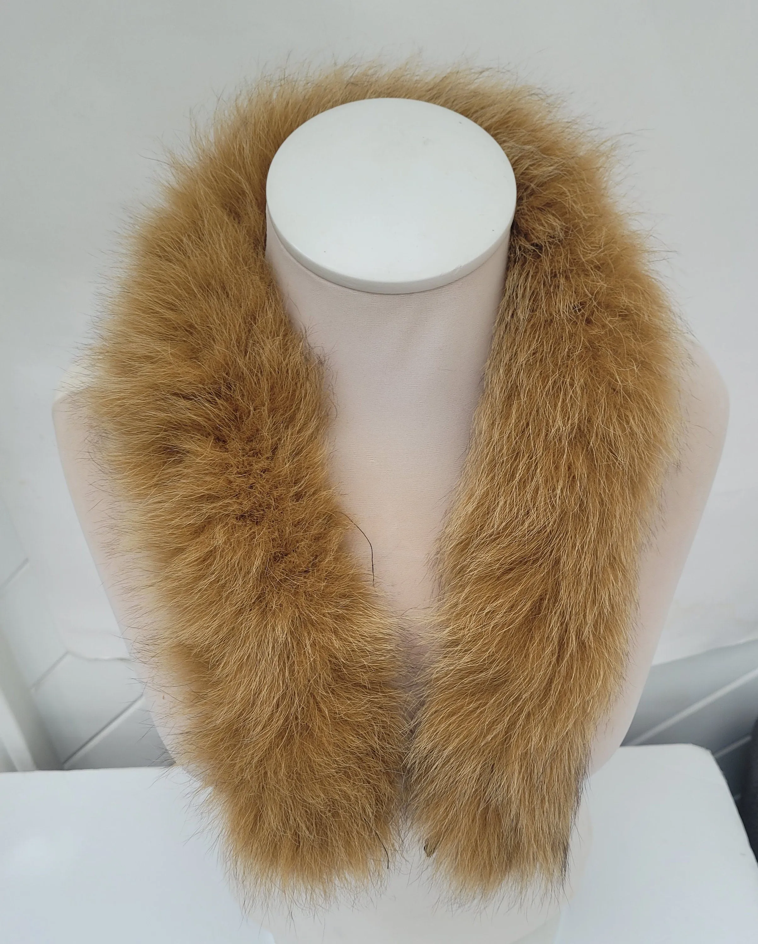 READY to SHIP, Real Fox Fur (Tail) Trim Hood, Orange Fur collar trim, Fox Fur Collar, Fur Scarf, Fur Ruff, Fur Hood, stripe, Coat, Jacket