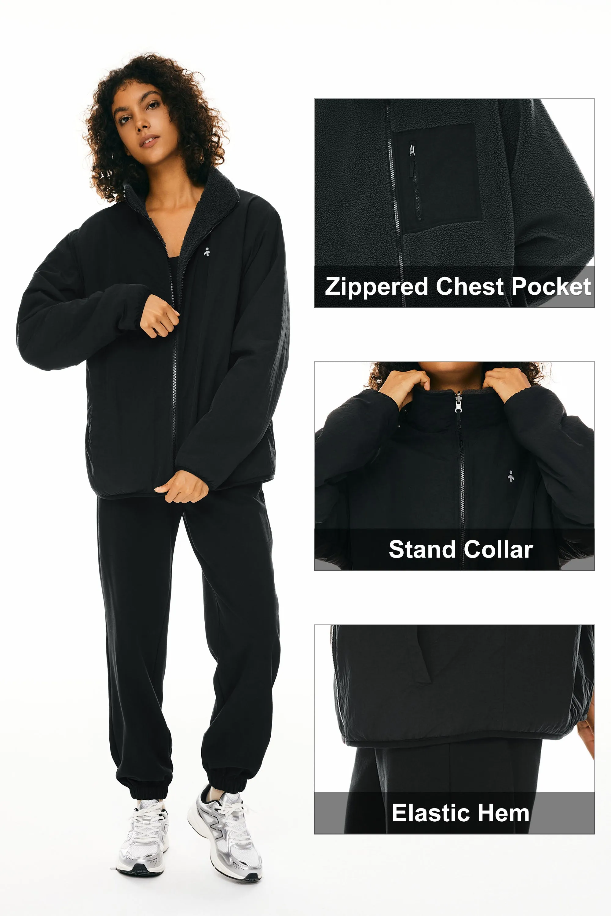 Reversible Fleece Jackets Full Zip Long Sleeve