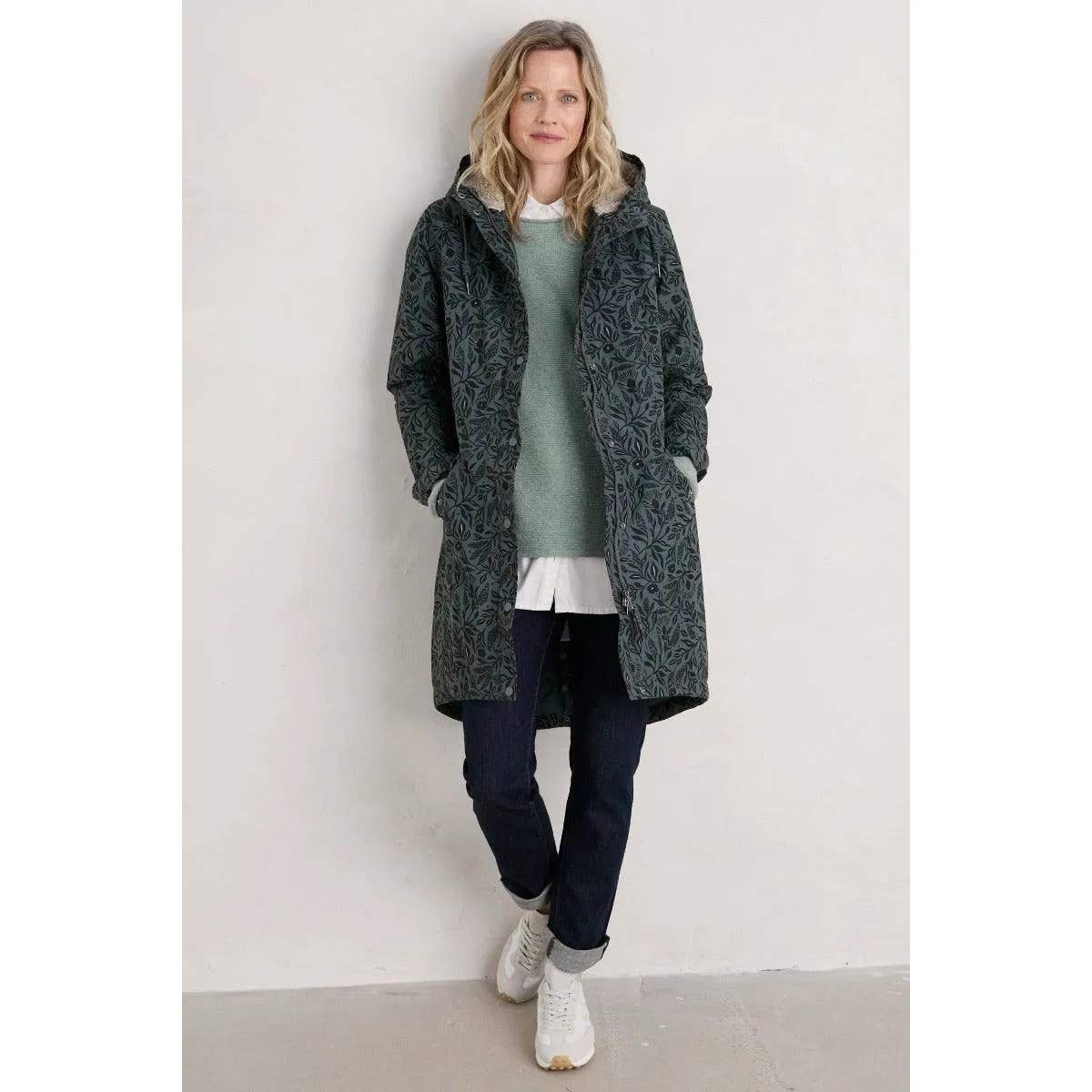 Seasalt Plant Hunter Waterproof Coat Folk Meadow Nickel