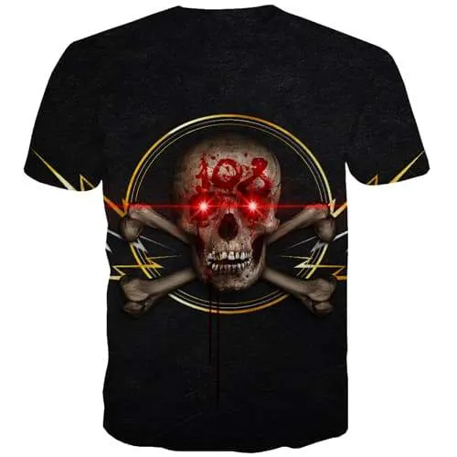 Skull T shirts Men War T shirts Funny Black Tshirts Cool Hip Hop Shirt Print Punk Rock T-shirts 3d Short Sleeve Punk Rock Men