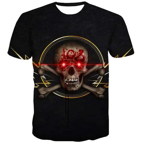 Skull T shirts Men War T shirts Funny Black Tshirts Cool Hip Hop Shirt Print Punk Rock T-shirts 3d Short Sleeve Punk Rock Men