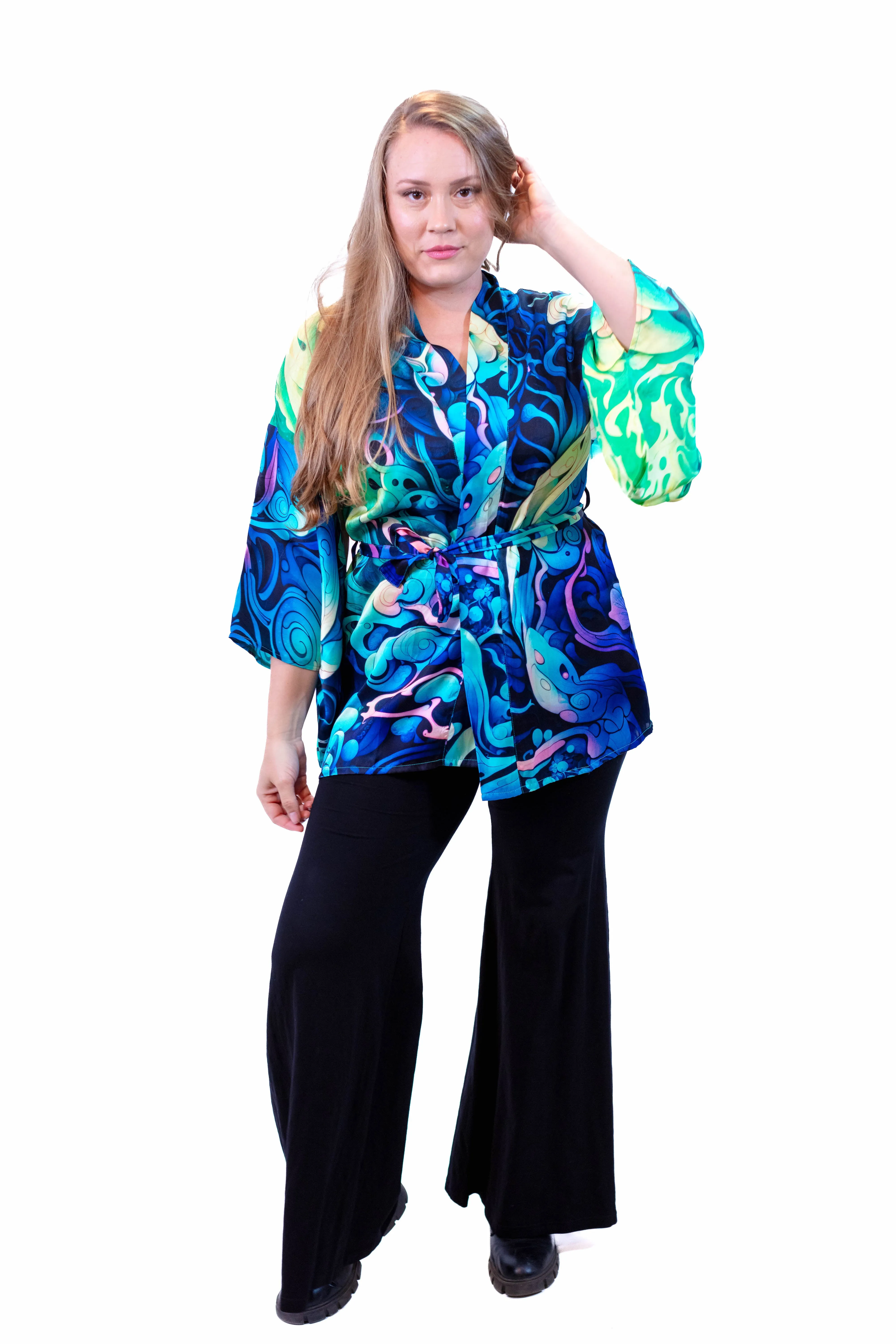 Subaqueous World Silk Kimono