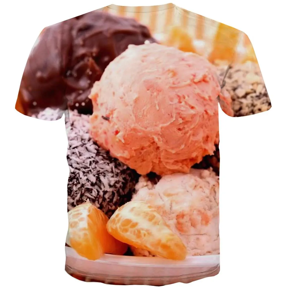 Sweet T shirts Men Gourmet T-shirts Graphic Icecream T shirts Funny Colourful Tshirts Cool