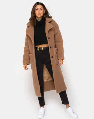 Teddy Duster Coat in Faun