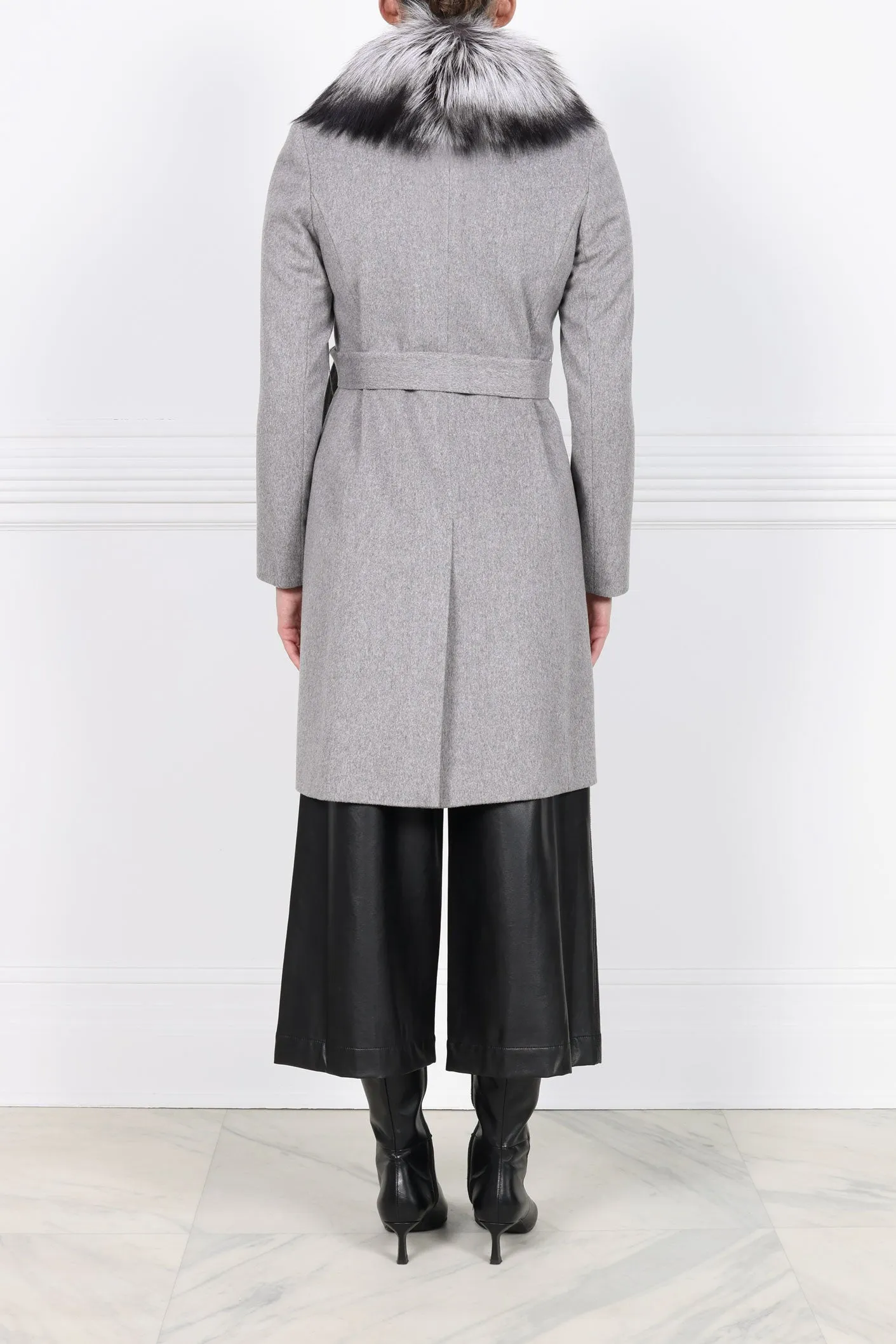 The Amal Wool Coat with  Fur Collar