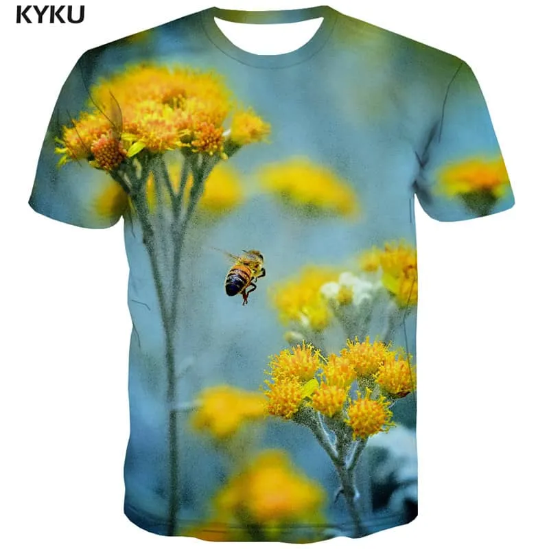 tshirt insect plant Funny 3D t shirt Casual men beautiful art costume