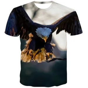 USA T shirts Men Animal Tshirts Novelty Raptor Shirt Print Fly T-shirts Graphic Eagle Tshirts Casual