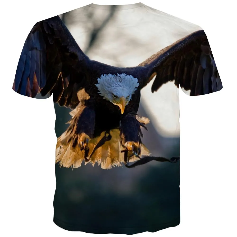 USA T shirts Men Animal Tshirts Novelty Raptor Shirt Print Fly T-shirts Graphic Eagle Tshirts Casual