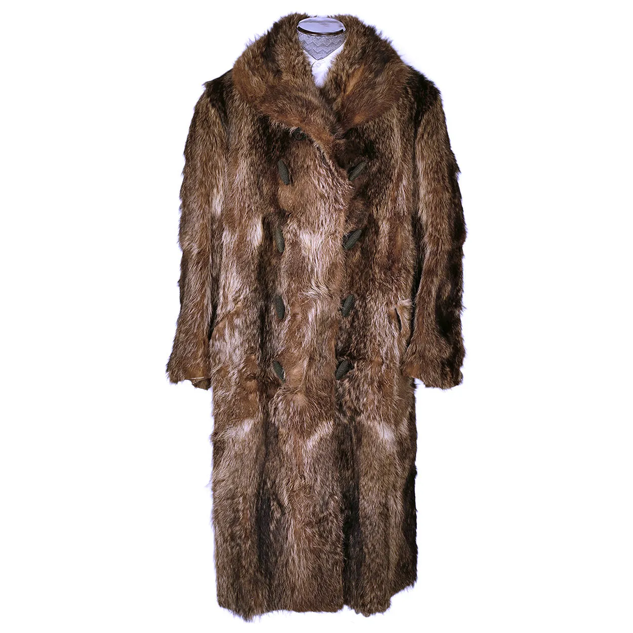 Vintage 1920s Mens Raccoon Fur Coat Ivy League Football Fan