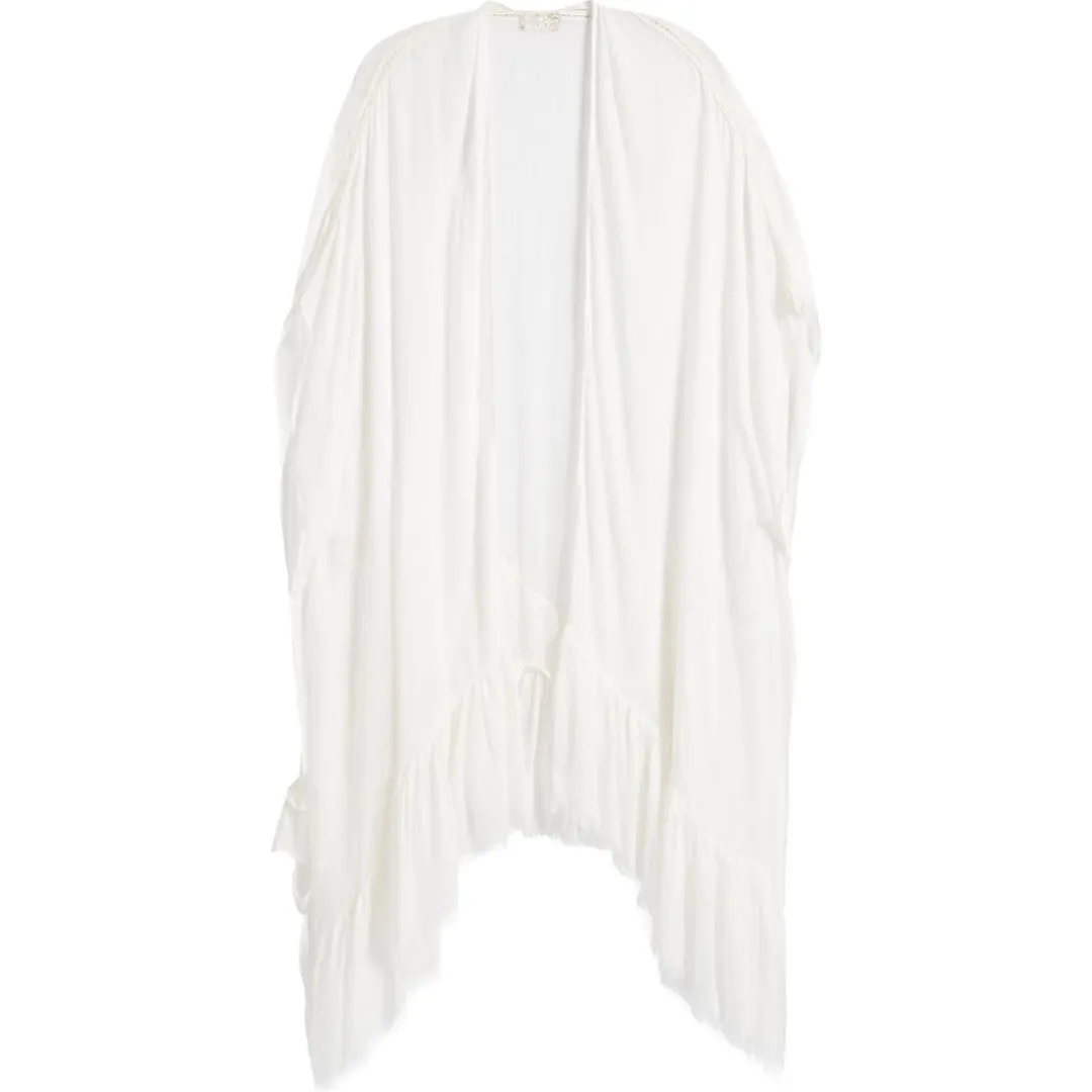 Whisper Wash Ruffle Open Front Duster