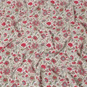 White Premium pure silk crepe fabric with multicolor print in floral design-D17194