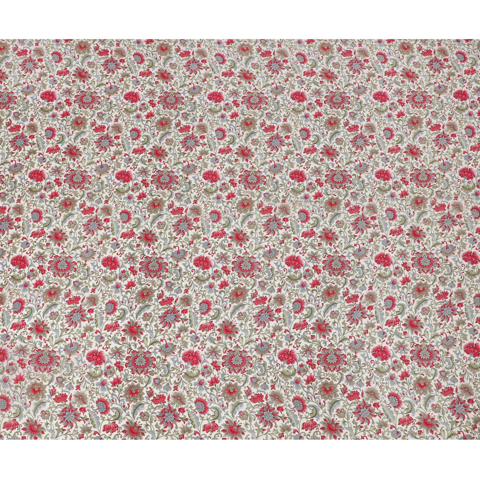 White Premium pure silk crepe fabric with multicolor print in floral design-D17194