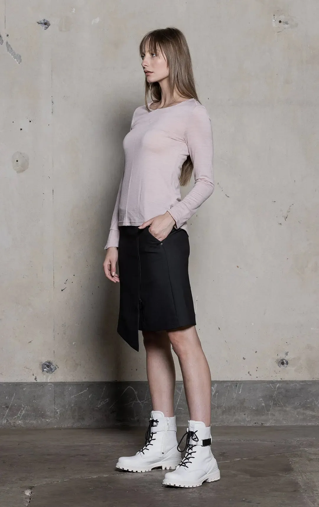 WRAP WOOL BLEND SKIRT - CLEARANCE